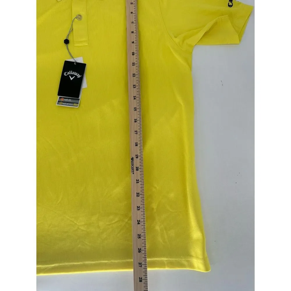 Callaway Opti-Dri Yellow Men's Golf‎ Polo Shirt Size Small Collared Short Sleeve